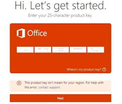 Cài Office 365 bị lỗi: This product key isn't meant for your region -  WINBANQUYEN